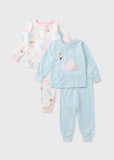 2 Pack Blue Flamingo Pyjamas (1-7yrs)