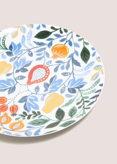 Multi-Coloured Folk Harvest Dinner Plate (21x10x22.5cm)