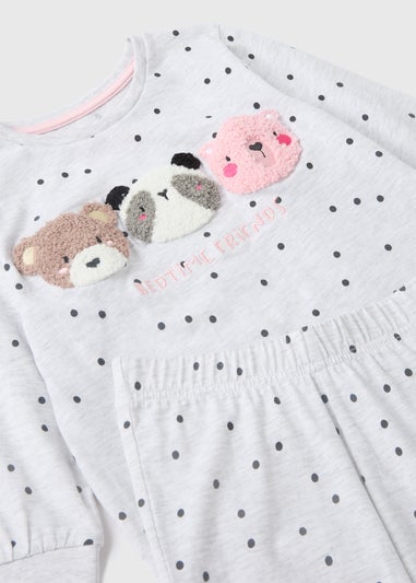 Girls Grey Animal Pyjama Set (1-7yrs)