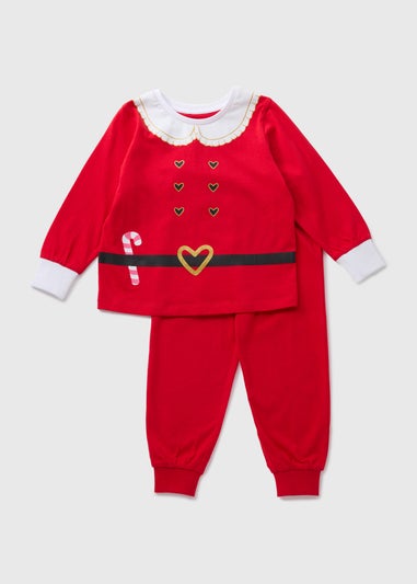 Kids Red Mrs Claus Pyjama Set (1-7yrs)