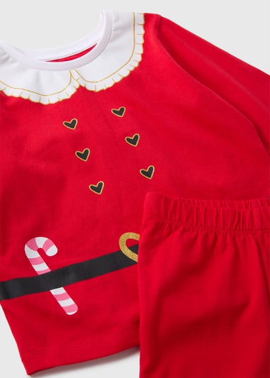 Kids Red Mrs Claus Pyjama Set (1-7yrs)