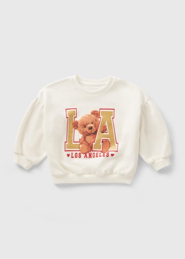 Girls Cream LA Bear Sweatshirt (1-7yrs)