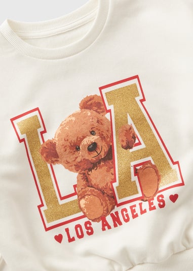 Girls Cream LA Bear Sweatshirt (1-7yrs)