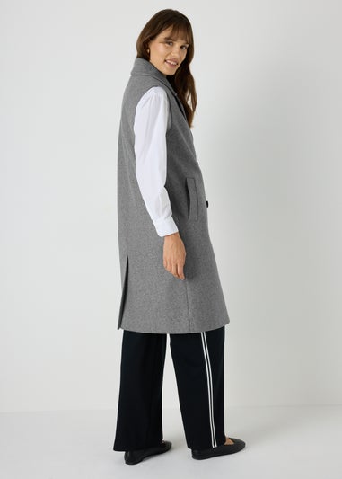 Grey Sleeveless Overcoat