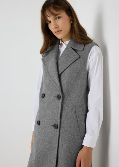 Grey Sleeveless Overcoat