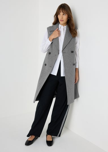 Grey Sleeveless Overcoat