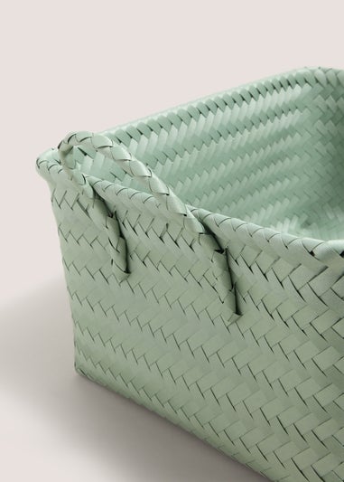 Green Plastic Woven Tray