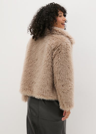 Beige Faux Fur Coat