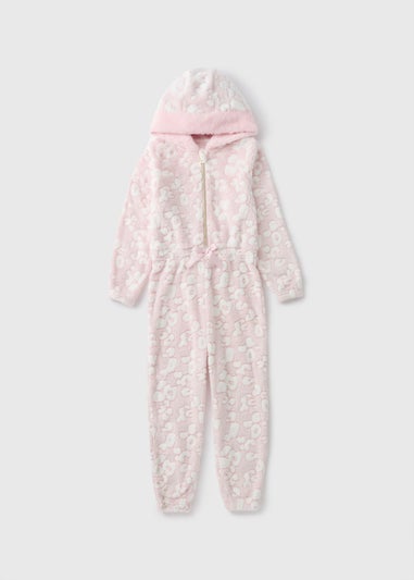 Girls Pink Leopard Onesie (1-13yrs)