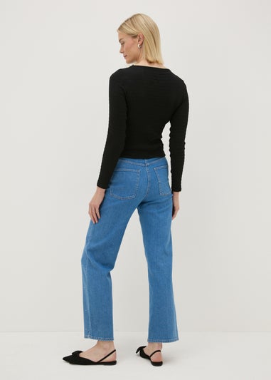 Mid Wash Diamante Stud Jeans