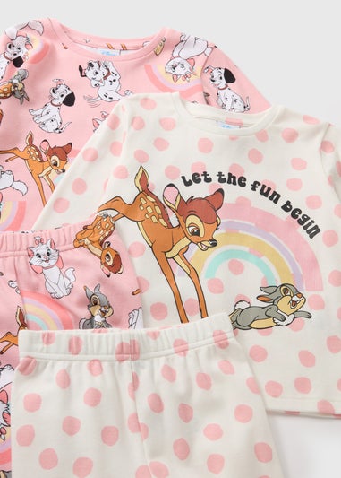 Disney Classics 2 Pack Girls Pink Pyjama Sets (1-7yrs)