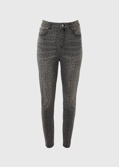 April Grey Animal Skinny Jeans