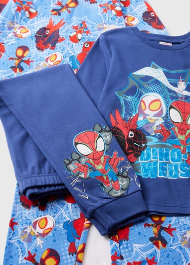 Disney 2 Pack Kids Blue Spidey Dino Pyjama Set (1-7yrs)