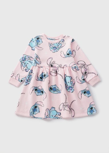 Disney Kids Pink Stitch Sweatshirt Dress (1-6yrs)