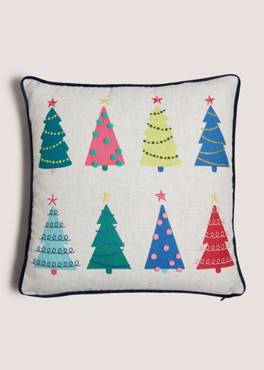 Embellished Christmas Tree Cushion (43cmx43cm)