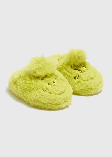 Grinch Kids Green Slippers (Younger 4-6)