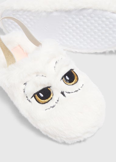 Harry Potter Kids White Hedwig Mule Slipper (Younger 10-Older 5)