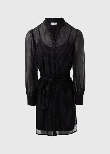 Black Lurex Mini Dress