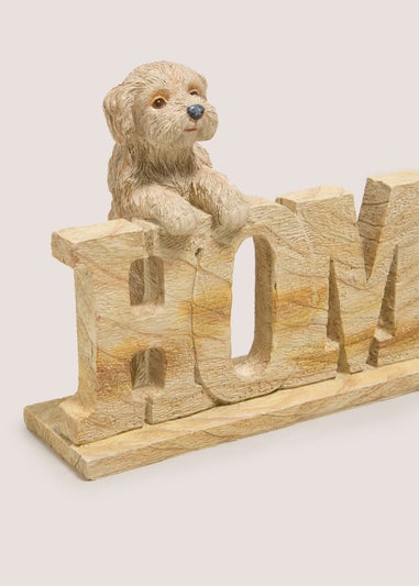 Beige Cockapoo Resin Wood Ornament