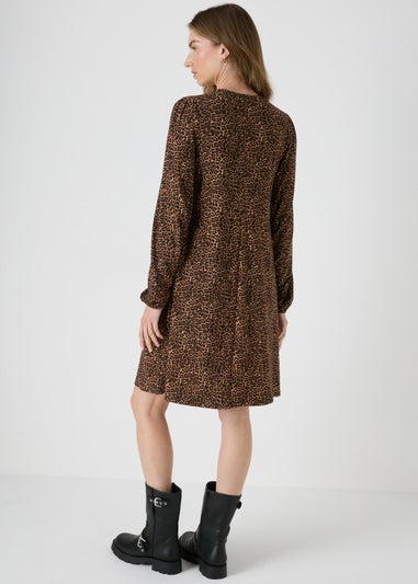 Brown Animal Print Dress