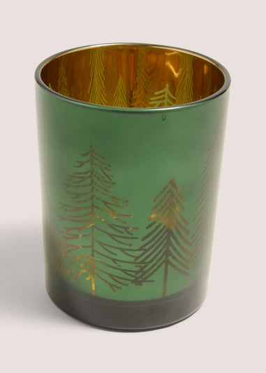 Winter Poem Green Tealight Holder