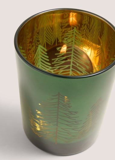 Winter Poem Green Tealight Holder