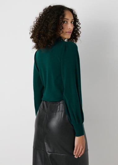 Et Vous Green Embellished Jumper