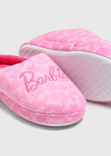 Barbie Girls Pink Mule Slippers (Younger 10-Older 5)