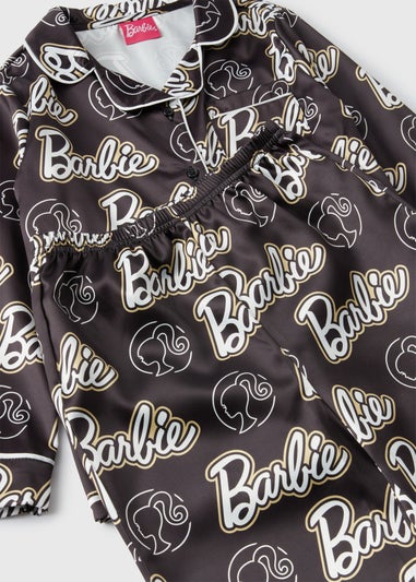 Barbie Girls Black Satin Pyjama Set (4-12yrs)