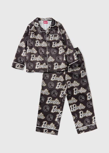 Barbie Girls Black Satin Pyjama Set (4-12yrs)