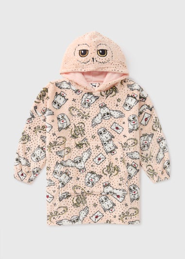 Harry Potter Kids Pink Hedwig Snuggle Hoodie (3-13yrs)