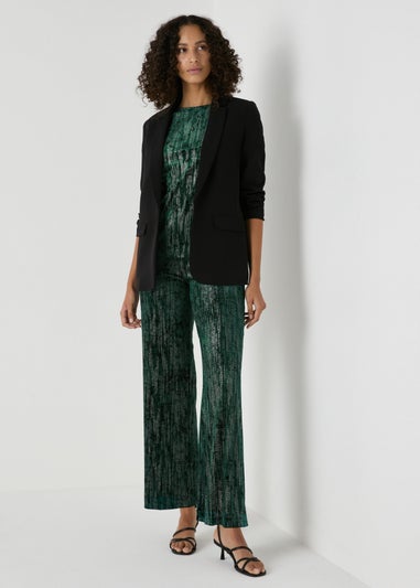 Et Vous Green Glitter Velvet Trousers