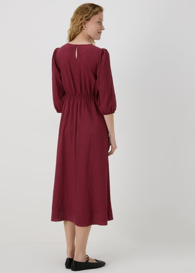 Burgundy Midi Tea Dress