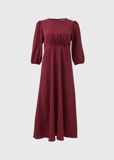 Burgundy Midi Tea Dress