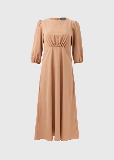 Camel Midi Tea Dress