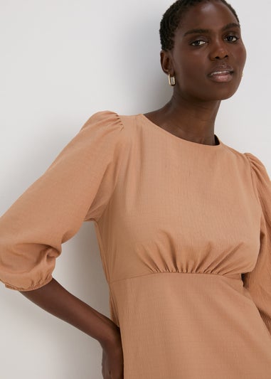 Camel Midi Tea Dress