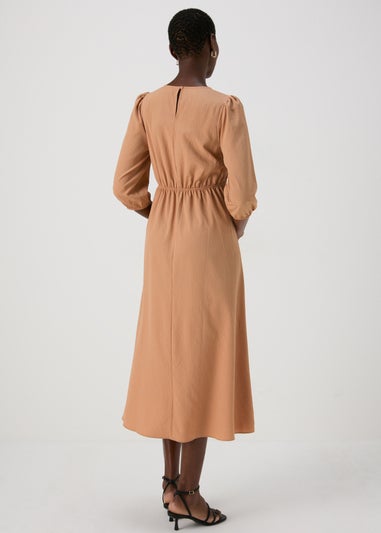 Camel Midi Tea Dress