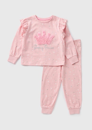 Girls Pink Princess Pyjama Set (1-7yrs)