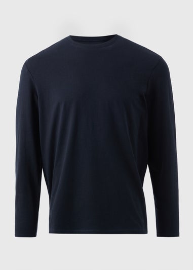 Navy Essential Crew Neck Long Sleeve T-Shirt