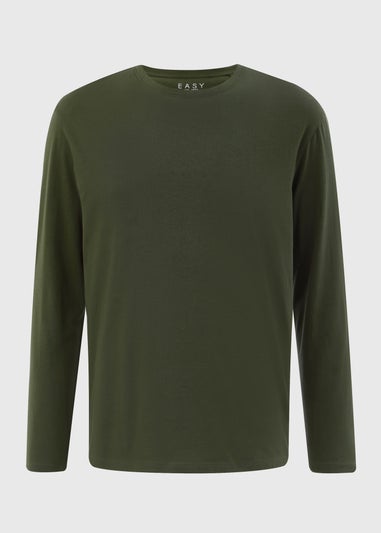 Khaki Essential Crew Neck Long Sleeve T-Shirt