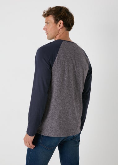 Navy Raglan Long Sleeve Top