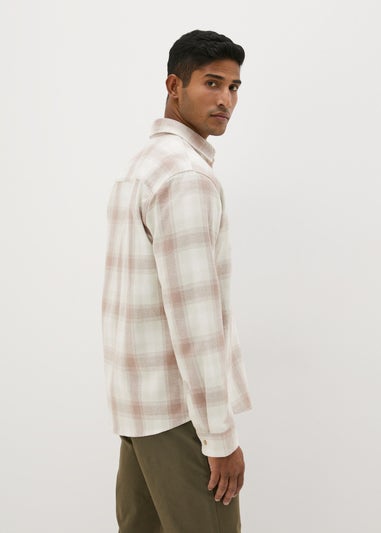 Ecru Check Flannel Shirt