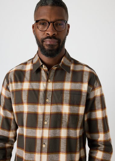 Khaki Check Flannel Shirt