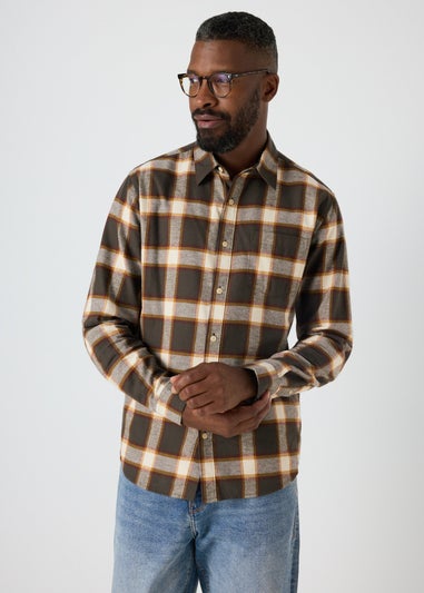 Khaki Check Flannel Shirt