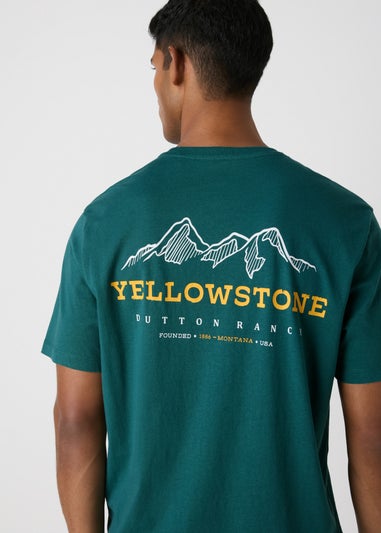 Green Yellowstone Slogan T-Shirt