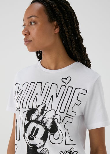 Minnie Mouse White Printed T-Shirt