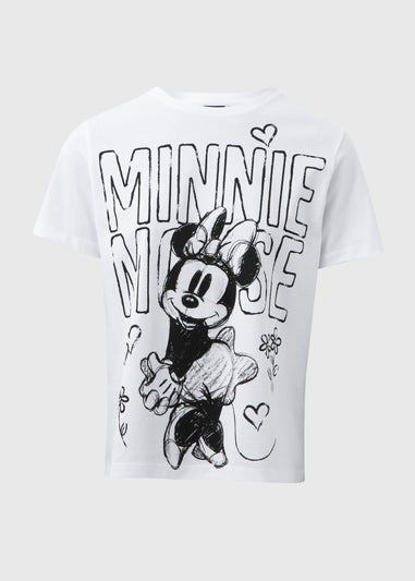 Minnie Mouse White Printed T-Shirt