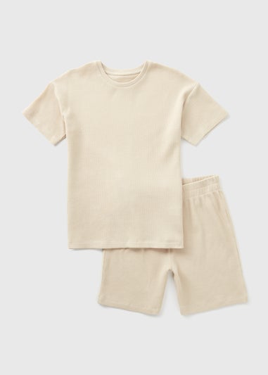 Boys Stone Waffle T-Shirt & Shorts Set (7-12yrs)