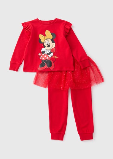 Disney Kids Red Minnie Tutu Top & Bottoms Pyjama Set (1-7yrs)