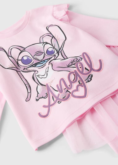 Disney Kids Pink Stitch Tutu Top & Bottoms Pyjama Set (1-7yrs)